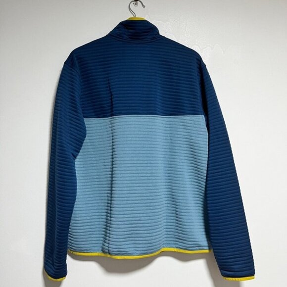 NWT L.L. Bean AirLight Knit Pullover Snap Fleece - Men’s L - Blue Colorblock - Picture 6 of 11